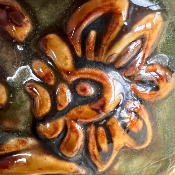 Handcrafted Ceramic Bird Sculpture With Intricate Floral Patterns - Earth Tones - Picture 6 of 12